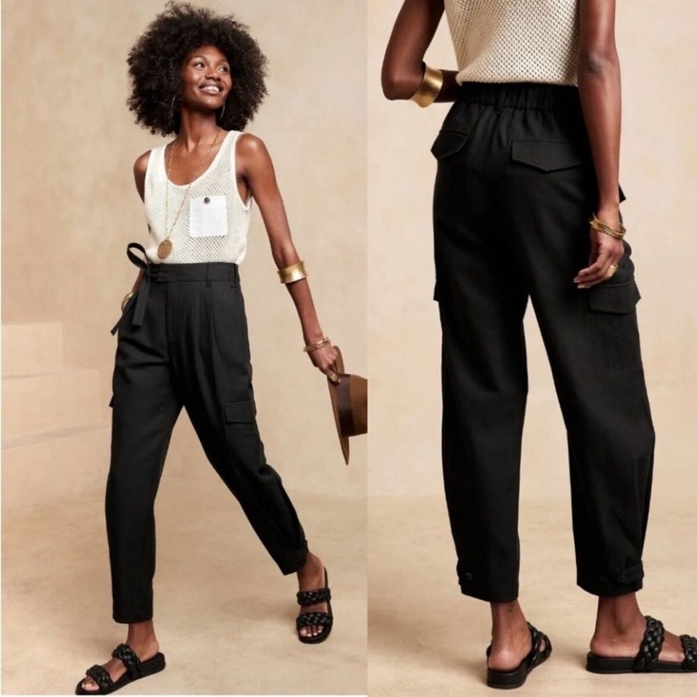 Tie waist cargo pants